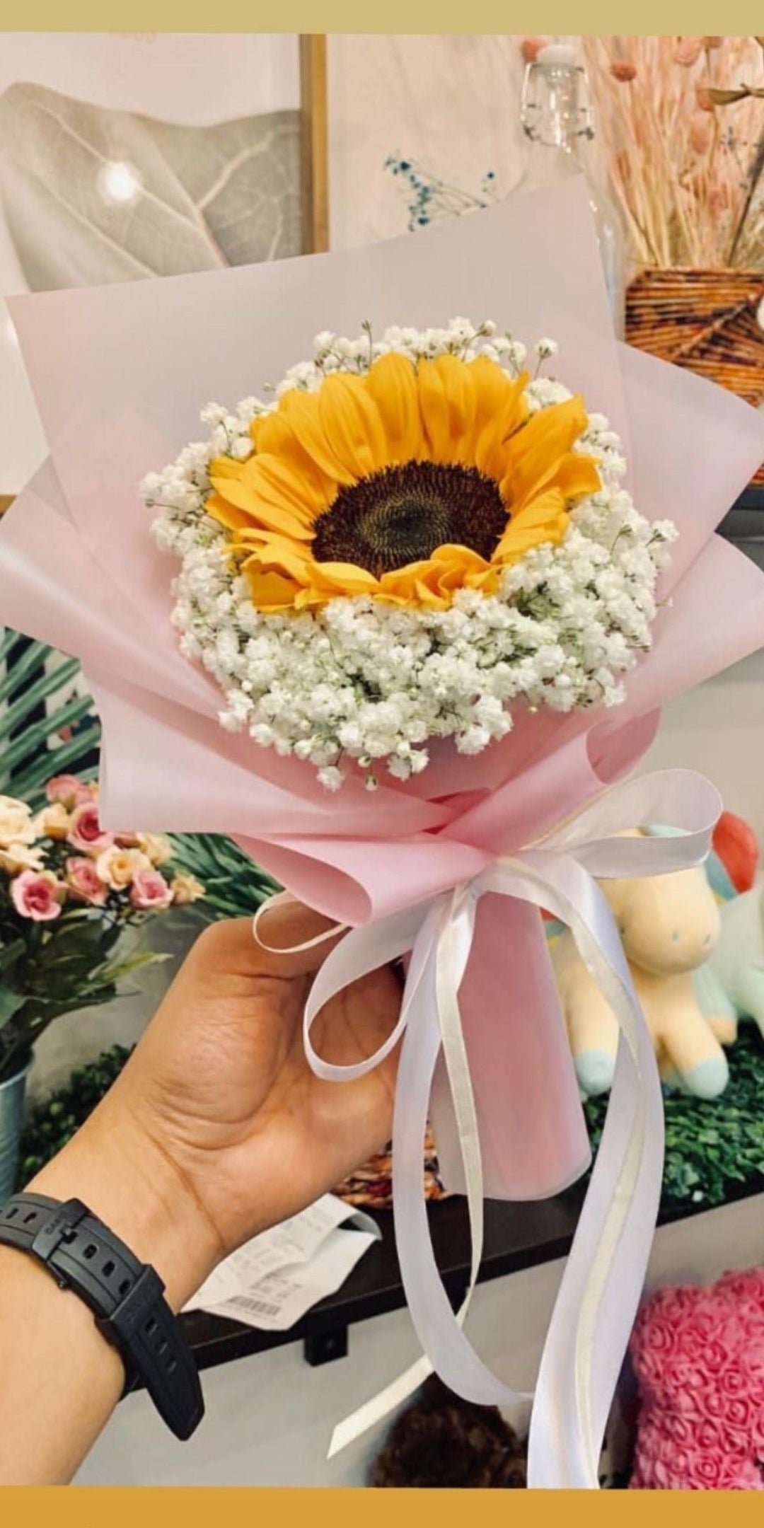 Blush Sunflower Mini Bouquet