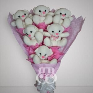 White Teddy Bouquet