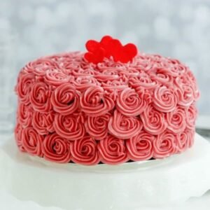 Red velvet ruffle cake