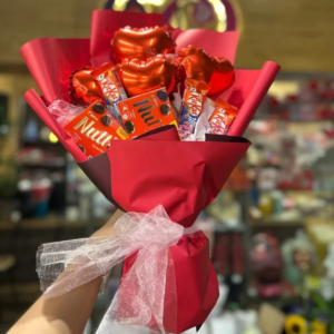 Celebration Delight – Chocolate & Balloon hand bouquet